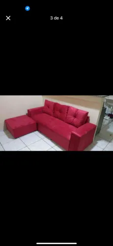 Sofá 3 Lugares + Puff