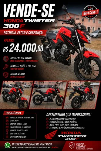 HONDA TWISTER 300F 2024 - À VENDA