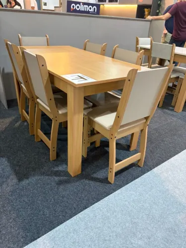 MESA DE JANTAR DE MDF COM 6 CADEIRAS BELLAGIO 150CM A PRONTA ENTREGA, MONTAGEM GRATIS