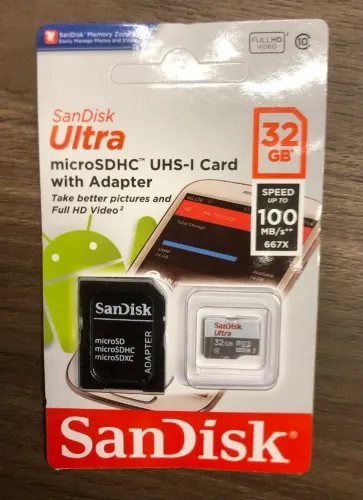 Cartão de Memória SanDisk Ultra MicroSDXC UHS-I 32GB com Adaptador SD