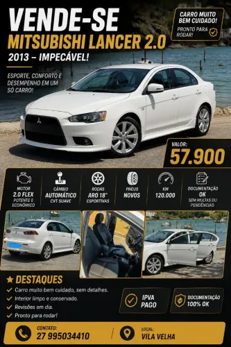 Mitsubishi Lancer 2.0 16V 160cv Aut. 2013