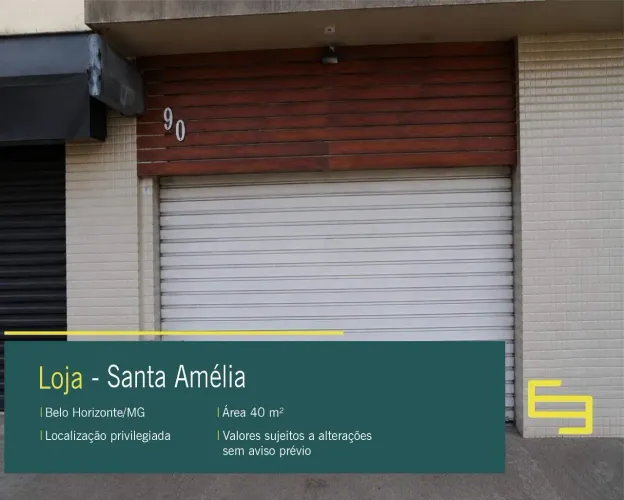 Loja para alugar no Santa Amélia em Belo Horizonte/MG