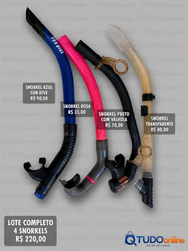 Kit com 4 Snorkels para Mergulho e Snorkeling - Usados