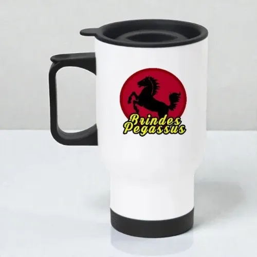 Caneca de Aço Inox Térmica Travel Mug Branca - 450ml