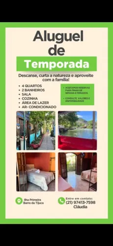 Casa para temporada em Ilha na Barra da Tijuca