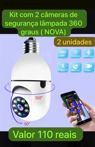 Câmera de segurança lâmpada 2 uni