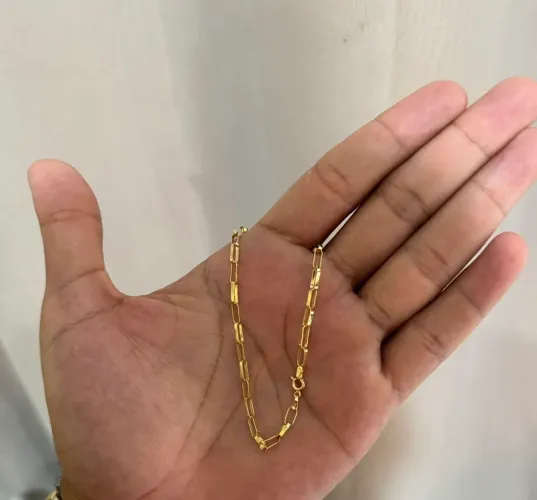 Pulseira tijolinho ouro 18k