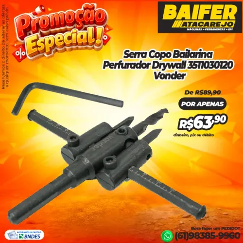 Serra Copo Bailarina Perfurador Drywall Vonder