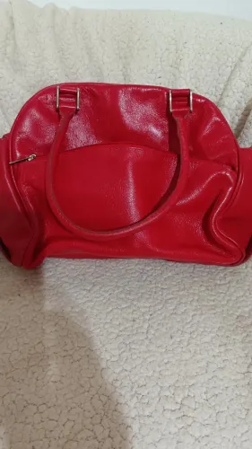 Bolsa em Couro Legítimo Vermelha