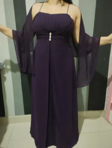 Vestido de gala e festa roxo escuro longo