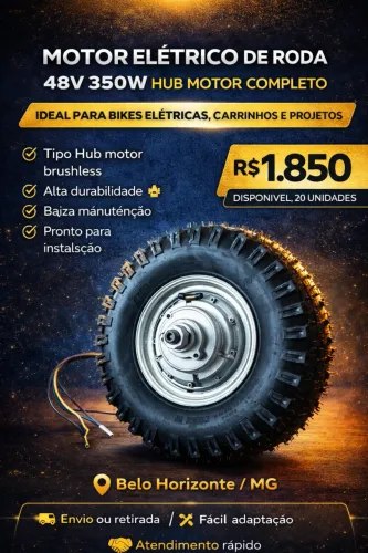 Motor Elétrico De Roda Para Scooter E Triciclo Com Pneu