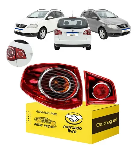 Par Lanterna Traseira Vw Spacefox 2006 A 2010 Ré Vermelha Le Esquerdo/motorista