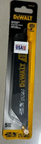 Lote Lâminas Dewalt para Serra Sabre Bi-Metal 6" (Modelo DWA4186)