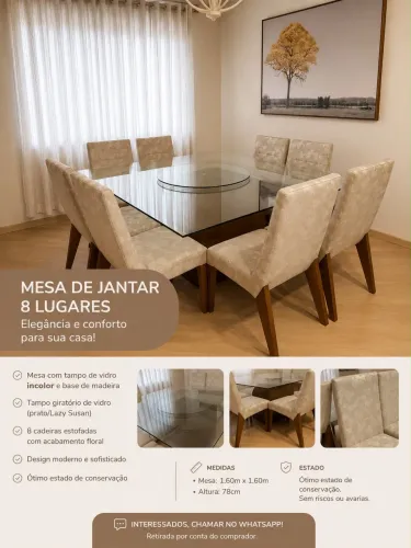 Mesa jantar 8 lugares