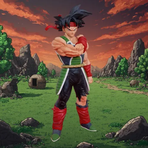 Boneco Bardock Dragon Ball Z - Estátua Colecionável