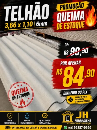 Telha 3,66x1,10 6mm (Telhão)