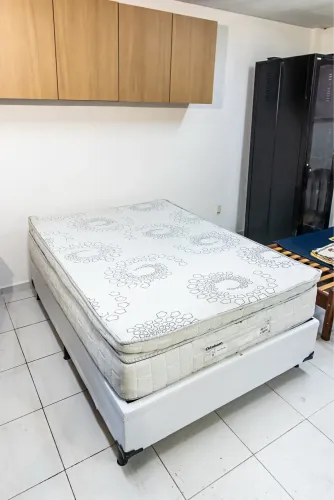 Cama Box Baú de Casal + Colchão Ortobom