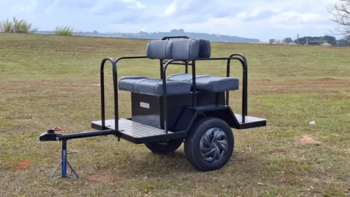 Carretinha Reboque para trasnporte de pessoas e Cargas para Quadririclo, Carinho Elétrico