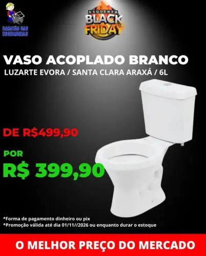 Vaso Acoplado Branco - Promoção!