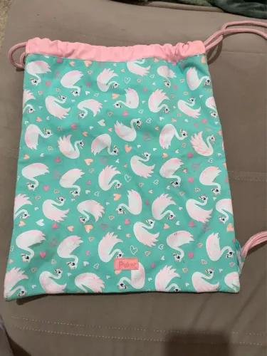 Sacola/Mochila Saco Puket Original - Estampa Cisnes