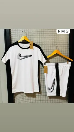 Kit nk dri fit premium e de time conjunto camisa + bermuda academia