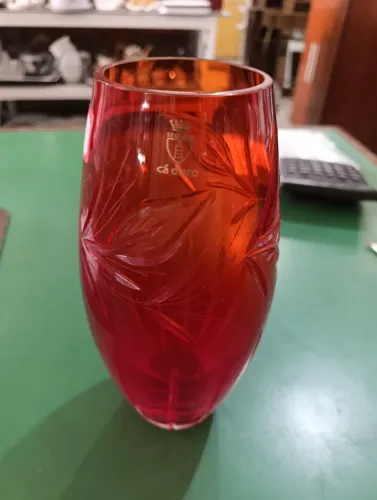 Vaso cristal cá d'oro antigo