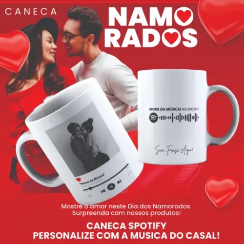 caneca Dia dos Namorados link spotfy 