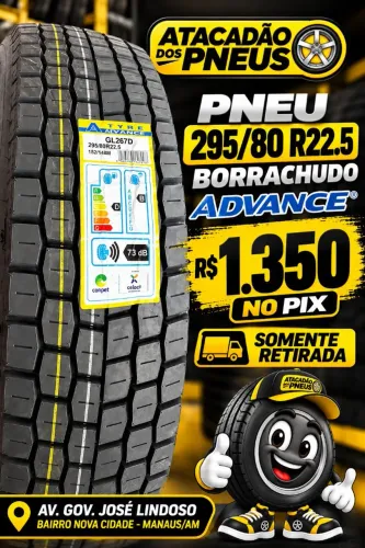 PNEU 295/80 R22.5 BORRACHUDO ADVANCE R$ 1.350 NO PIX