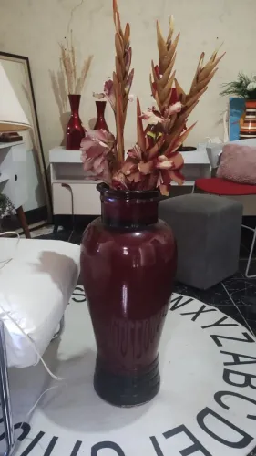 Vaso Decorativo de Chão Grande (Estilo Clássico/Moderno) + Arranjo