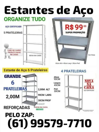 Estantes de Aço a partir de R$99,00 - Somente Produtos Novos