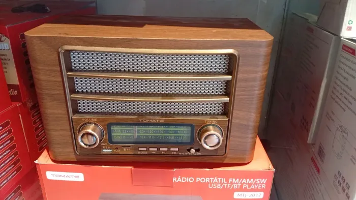 RÁDIO PORTÁTIL ESTILO ANTIGO COM BLUETOOTH E GARANTIA 