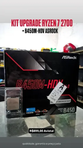 Kit Upgrade RYZEN 7 2700 +B450M-HDV (GARANTIA 6 MESES)