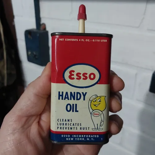 Antiga lata óleo Esso Gotinha anos 60 não Shell Texaco Sunoco Mobil Atlantic 
