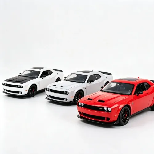 Miniatura de Metal Dodge Challenger SRT Escala 1/24 Com Som Luz Fricção