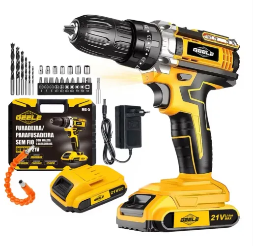 Parafusadeira/Furadeira be Impacto Kit Maleta com duas baterias 12/21V 220V/110V 3/8"