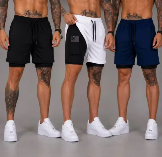 Shorts Dry-Fit com forro elástico