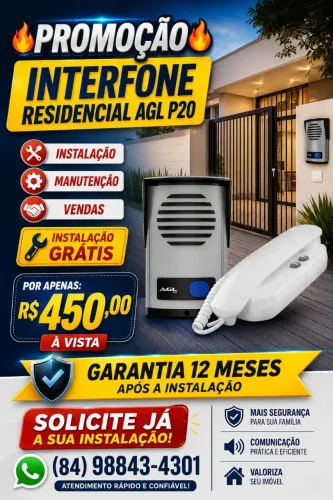 Porteiro Eletrônico Residencial AGL com instalação
