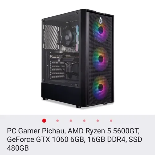 PC Gamer NOVO Ryzen 5 5600GT + GTX 1060 6GB | 16GB RAM | SSD 480GB