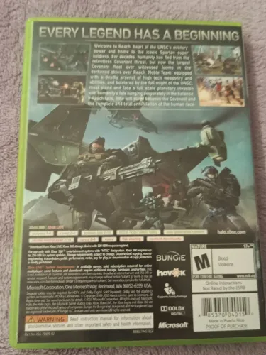 Halo Reach de Xbox 360 do ano de 2010 em perfeito estado/deslacrado