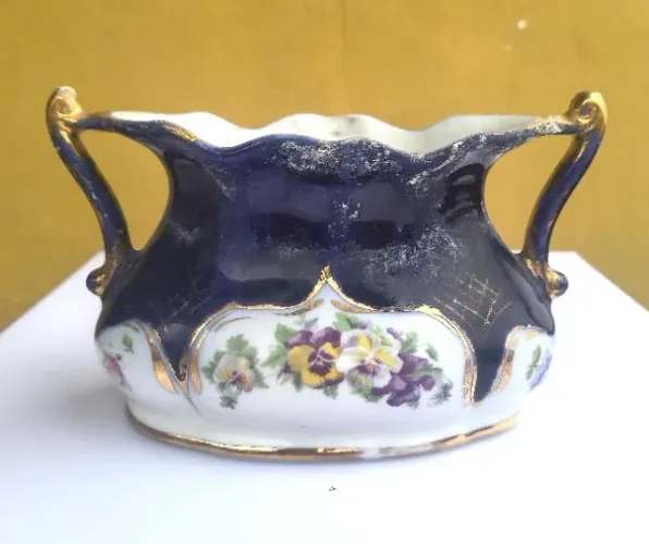 Floreira Antiga Santa Terezinha Pedreira - Porcelana Azul Cobalto