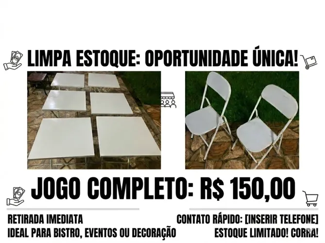 JOGO DE CADEIRAS DE FERRO ( URGENTE)