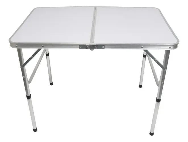 Mesa de Camping Praia Dobrável 90x60 em Alumínio e Vira Maleta