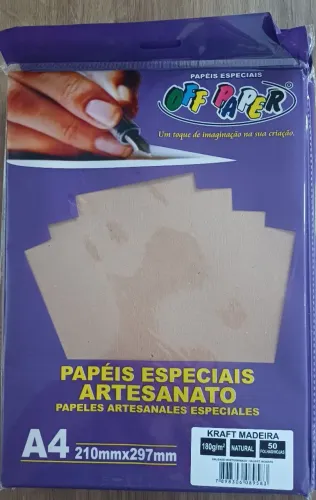 100 folhas Papel Kraft A4 Textura Madeira