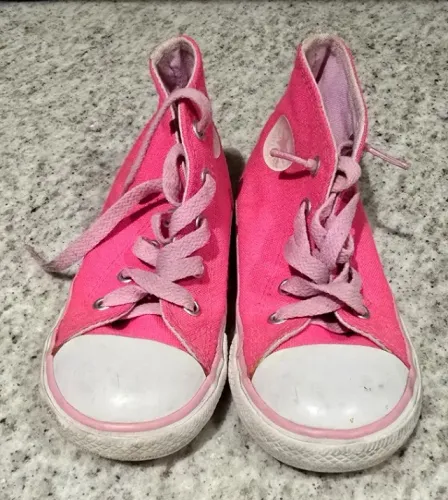Tênis Converse All Star Infantil Rosa - Cano Alto - Tamanho 22