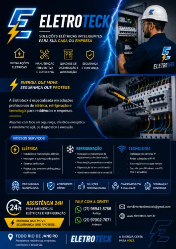 Pane elétrica, refrigeração ou rede fora do ar, A Eletroteck resolve com agilidade!