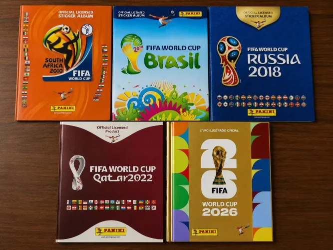 Coleção Completa - Álbuns Oficiais da Copa do Mundo Panini (2010, 2014, 2018, 2022 e 2026)