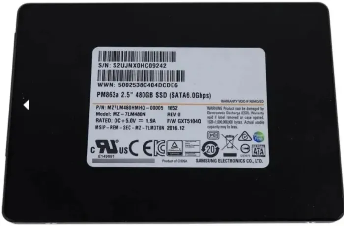 Ssd 480gb Sata3, 6gb/s 2.5 7mm Samsung Enterprise