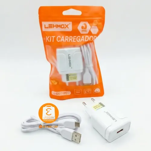 Kit Carregador para Celular TIPO-C LEHMOX 15,5w de Potência rápido