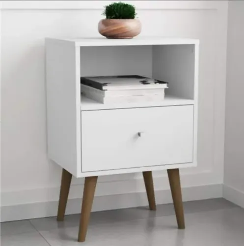 Mesa de cabeceira 1 gaveta mb2014 branco - Lacrado na caixa