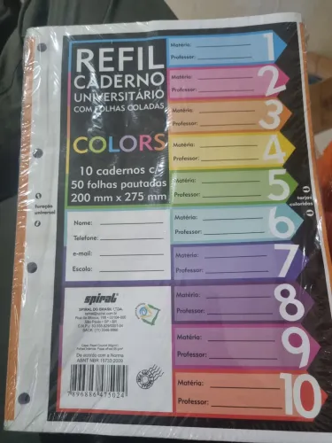 refil caderno universitário | refil para fichario e caderno argolado | 500 folhas